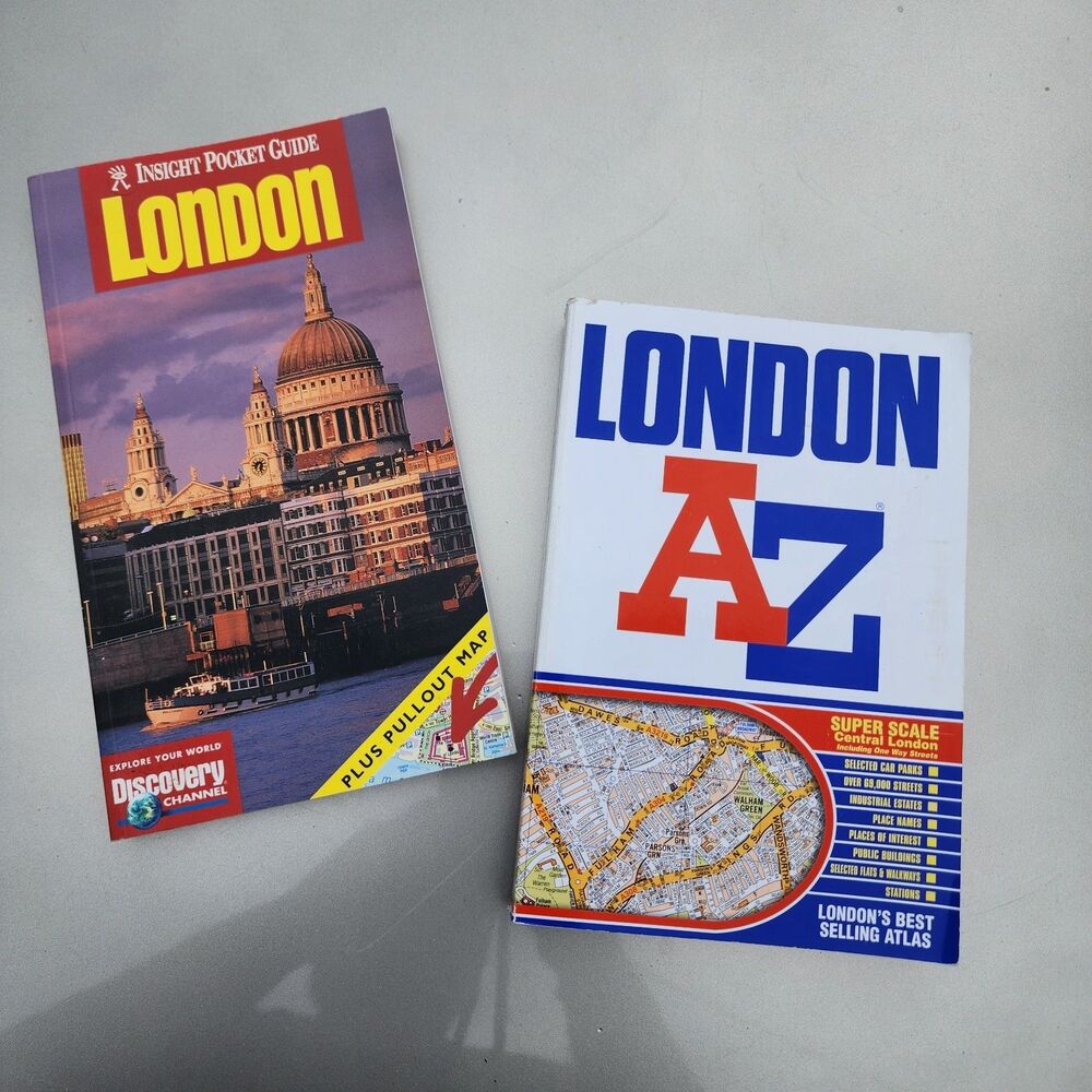 2 Paperback Books, London A-Z by Geographer's A-Z Map Co. & Insight Pocket Guide